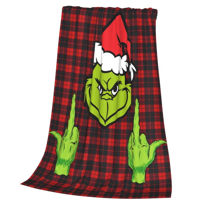 Funny Green Christmas Throw Flannel Fleece Blanket