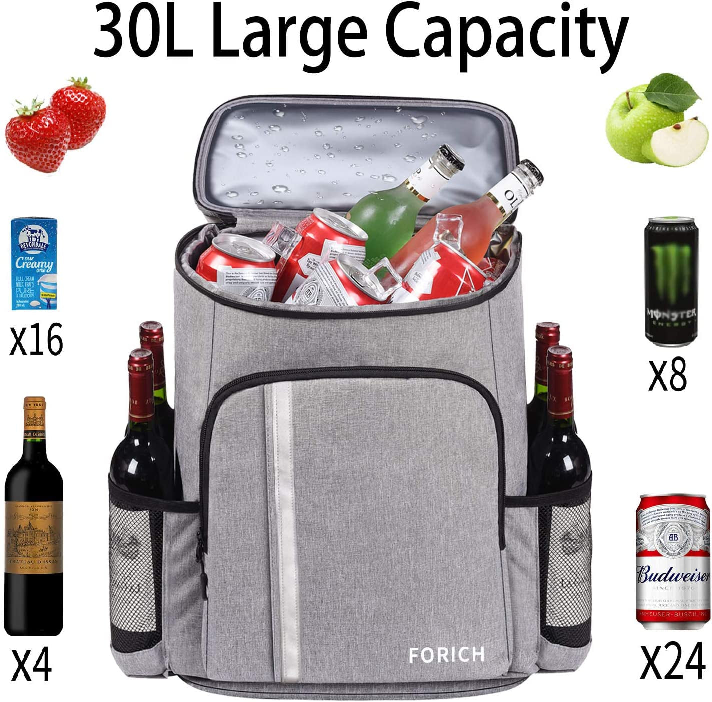 Fun Leakproof Backpack Cooler! Waterproof and lightweight, holds 30 cans—perfect for picnics and camping!