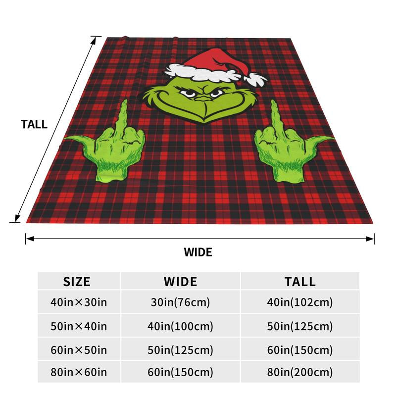 Funny Green Christmas Throw Flannel Fleece Blanket