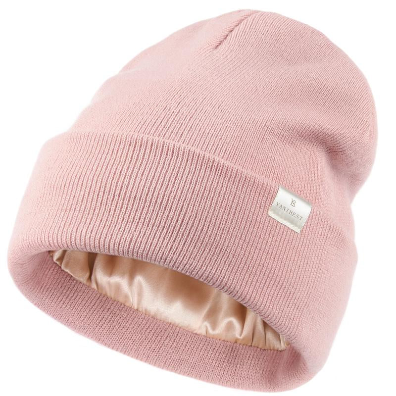 Women's warm satin line beanie