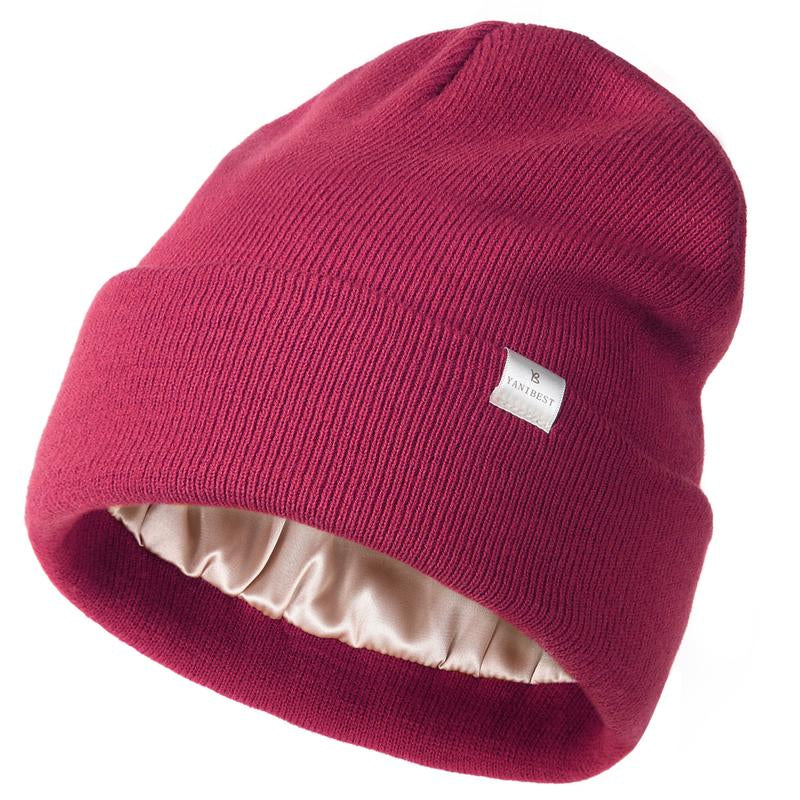 Women's warm satin line beanie