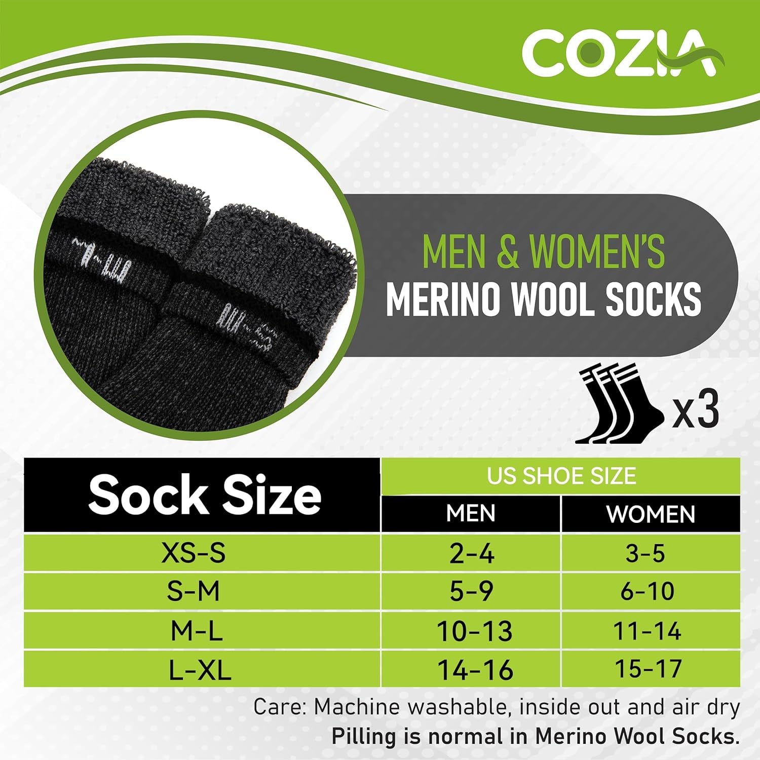 Warm wool socks for men and women