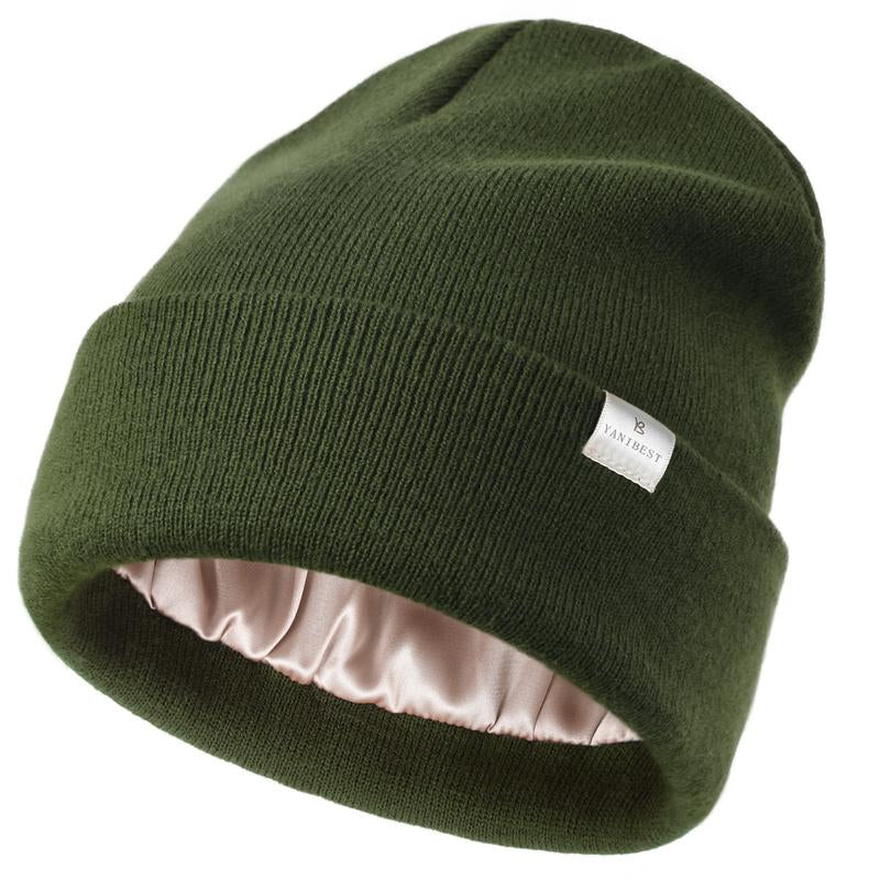 Women's warm satin line beanie