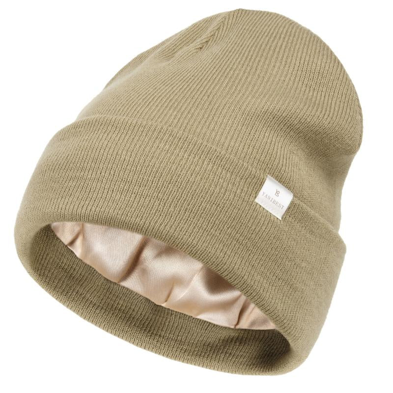 Women's warm satin line beanie