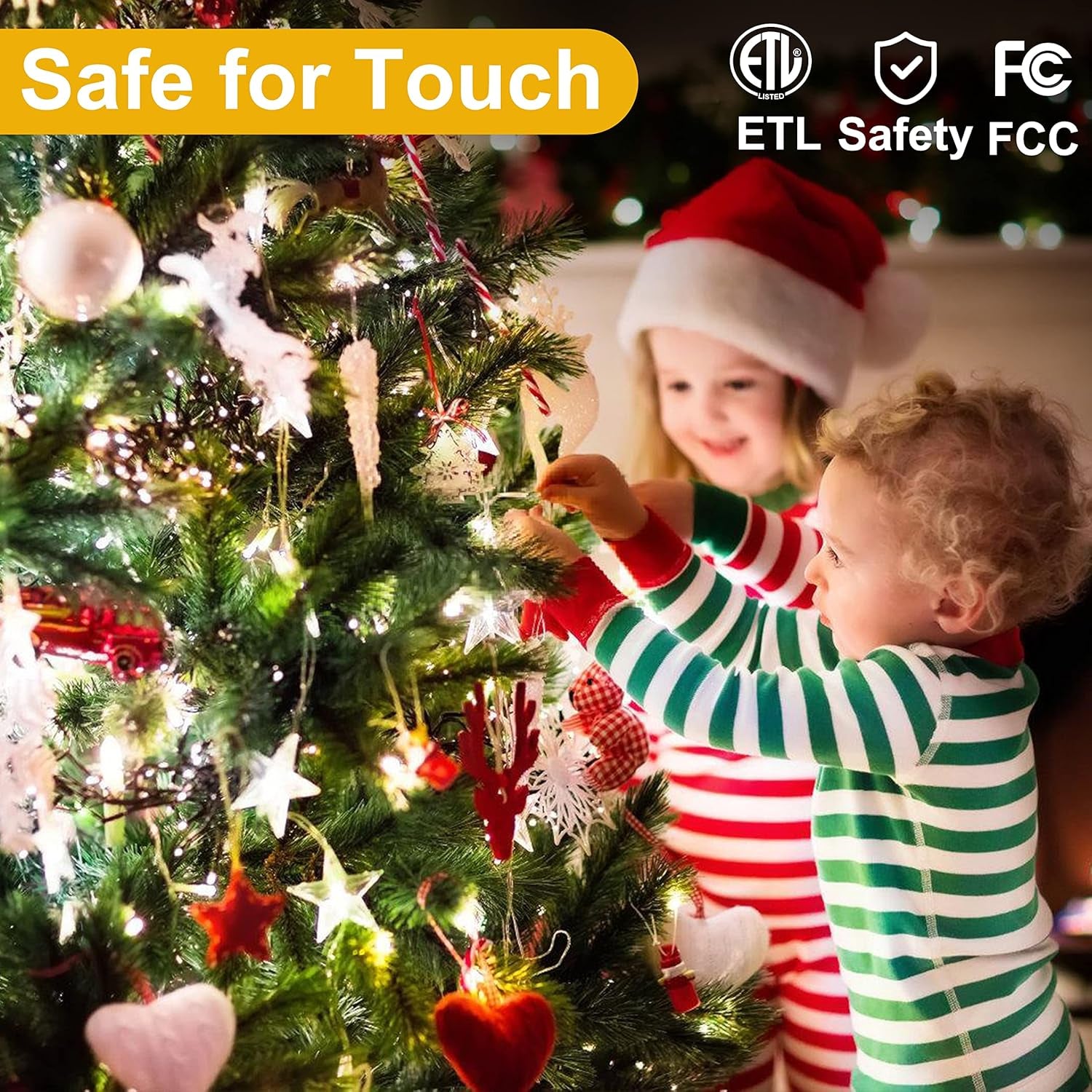 Christmas Tree Lights - 400 LED Indoor/Outdoor Lights, 6.6FT x 16FT, 8 Modes, Memory Function, Timer, Warm White.