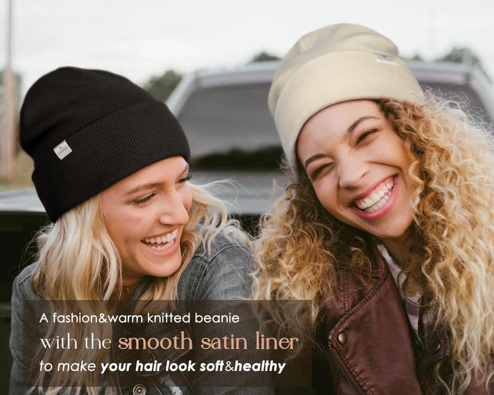 Women's warm satin line beanie