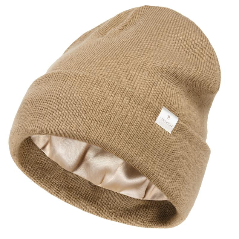 Women's warm satin line beanie