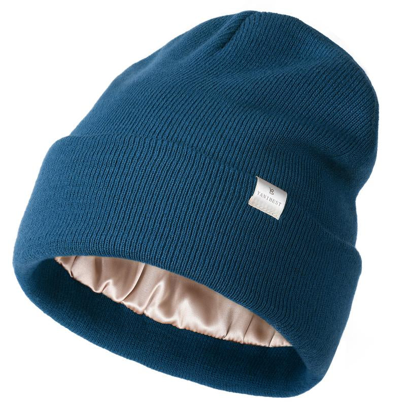 Women's warm satin line beanie