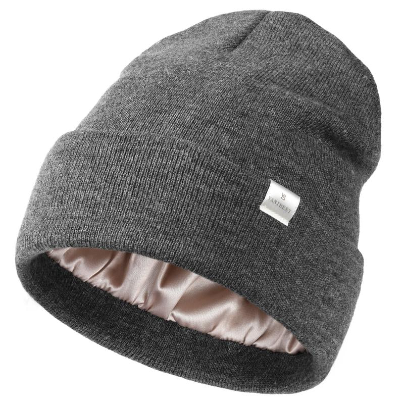 Women's warm satin line beanie